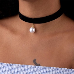 Чокер с подвеской жемчужной бусиной lan-2118