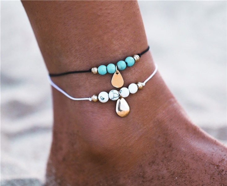 Браслет на ногу Бірюза та Мармур