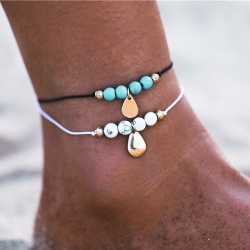 Браслет на ногу Бирюза и Мрамор