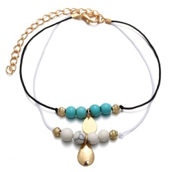 Браслет на ногу Бирюза и Мрамор