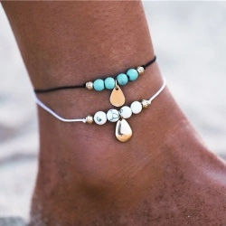 Браслет на ногу Бірюза та Мармур