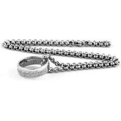 Кольцо Всевластия из стали серебристого цвета с цепочкой "The Lord of the Rings"