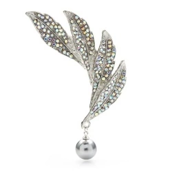 Брошь крыло с бусиной