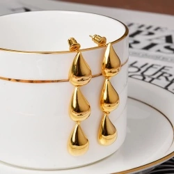 Длинные серьги капля lan-3001