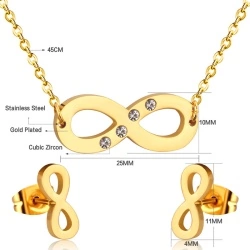 Набор украшений из стали Бесконечность: кулон и серьги