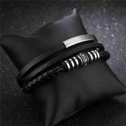 Шкіряний браслет чоловічий lan-2618