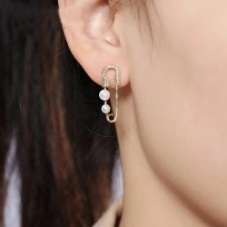 Золоті сережки з фіанітами.