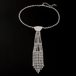 Колье Галстук с кристаллами