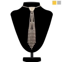 Колье Галстук с кристаллами