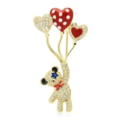 Брошь мишка с шариками Престиж