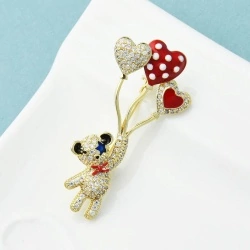 Брошь мишка с шариками Престиж