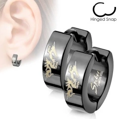 Серьги кольца из стали Spikes Дракон SSE-007