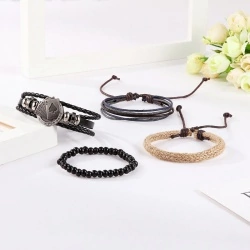 Шкіряний браслет Карткова масть (набір із 4 штук)