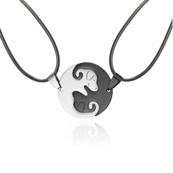 Парний кулон для закоханих із сталі Собаки lan-2911