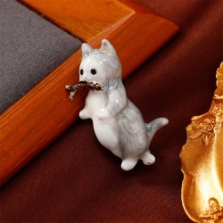 Брошка котик з рибкою lan-3113