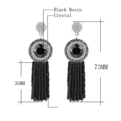 Серьги подвески с черным бисером lan-2815