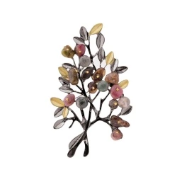 Брошка з натурального каміння Дерево