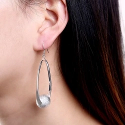 Серьги подвески Жаклин посеребренные