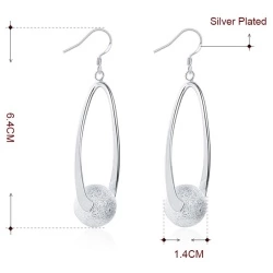 Серьги подвески Жаклин посеребренные