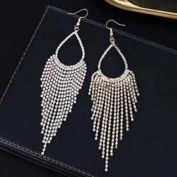 Длинные Серьги с кристаллами lan-2920