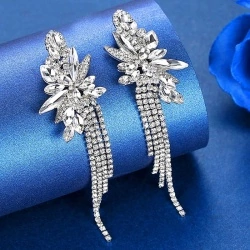 Вечерние серьги с камнями lan-3037