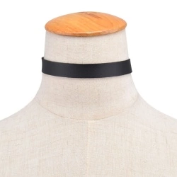 Кожаный чокер полоса чёрного цвета lan-1273