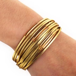 Жіночий шкіряний браслет Золоте сяйво lan-3192