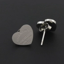 Серьги гвоздики Сердце forever love New York lan-2719