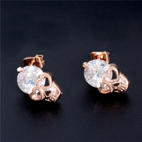 Сережки гвоздики Череп із кристалом