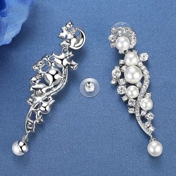 Свадебные серьги Жемчужина завиток