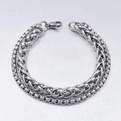 Браслет из стали Двойное плетения lan-2802