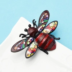 Брошь пчела витраж