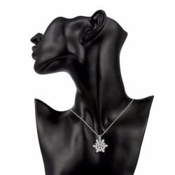 Кулон с цепочкой Снежинка посеребренный