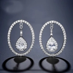 Серьги овал с каплей lan-2725