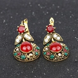 Серьги подвески с камнями Валиде