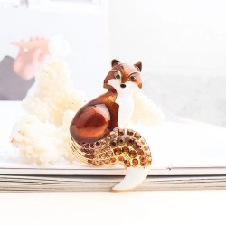 Брошка Лиса коричнева lan-3027