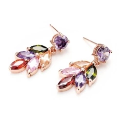 Серьги с камнями Leaves Flower