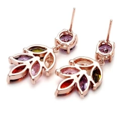 Серьги с камнями Leaves Flower