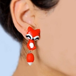 Серьги гвоздики Fire Fox