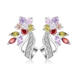 Сережки з камінням Квіточка Zircon