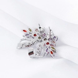 Сережки з камінням Квіточка Zircon