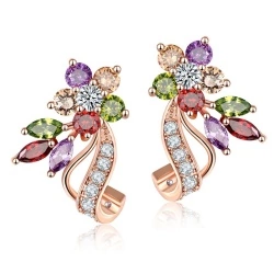 Сережки з камінням Квіточка Zircon