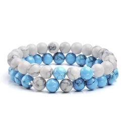 Браслети з натурального каменю Мармур та Бірюза lan – 2456