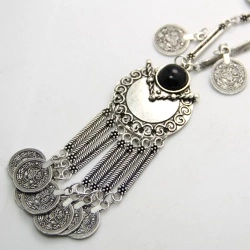 Колье с монетами Tibet бохо стиль серебристого цвета