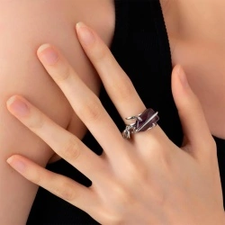 Кольцо дизайн с цирконом незамкнутое lan-3031