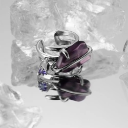 Кольцо дизайн с цирконом незамкнутое lan-3031