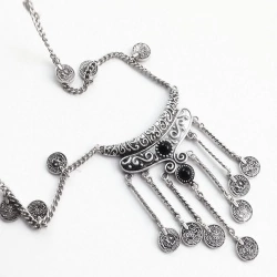 Колье с монетами Antique бохо стиль серебристого цвета