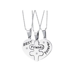 Кулон парный Best Friend Forever Пазл кулон для друзей тройной