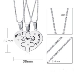 Кулон парный Best Friend Forever Пазл кулон для друзей тройной
