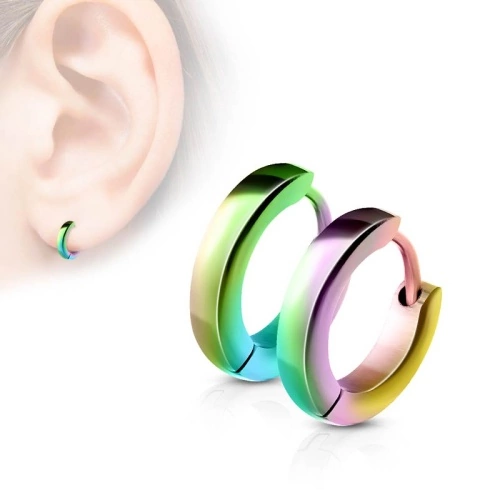 Серьги кольца из стали Spikes Round SE2002